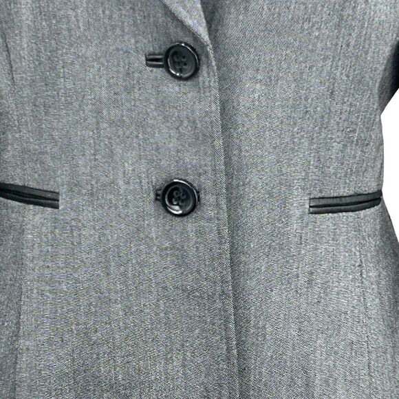 Tahari Arthur S Levine Gray Black Jacket Size 8 Petite Women Lined Blazer - Picture 5 of 16